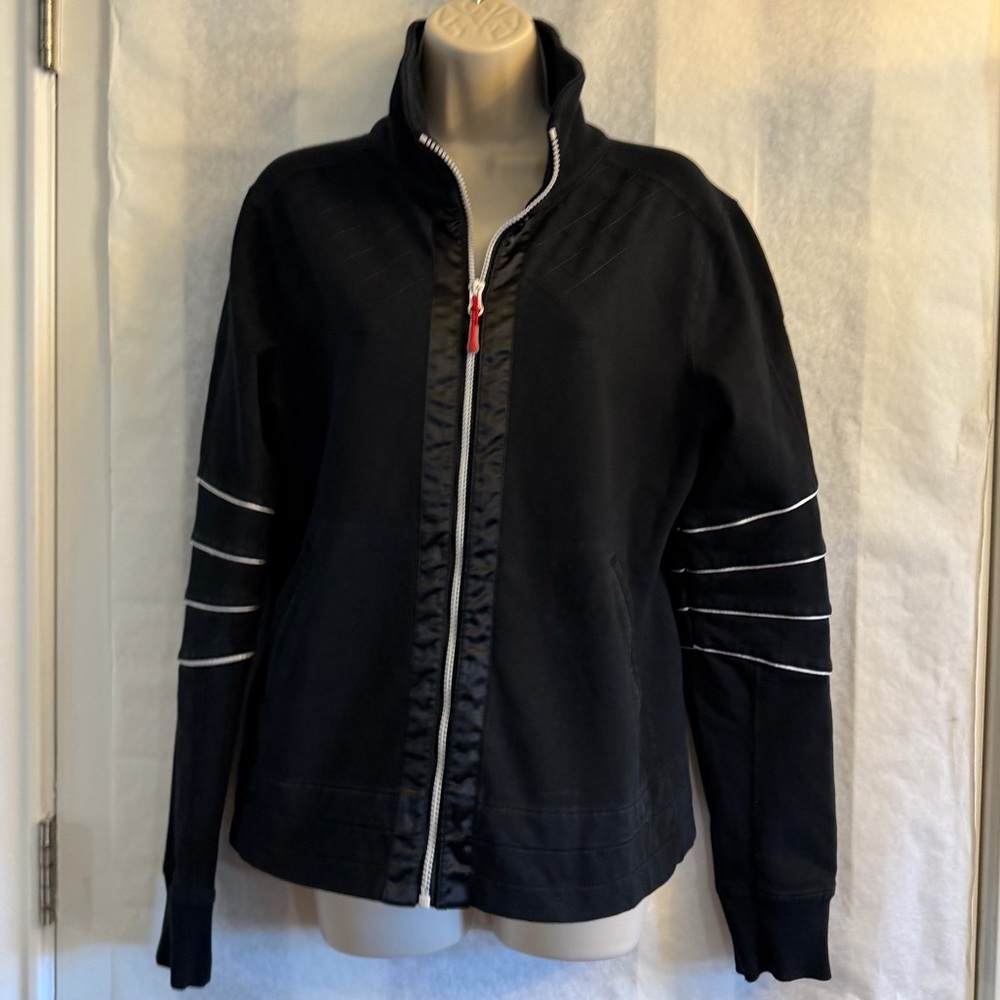 lululemon athletica Black Mogul Ribbon Front Quilted Track Jacket‎ Sz-M.  S8